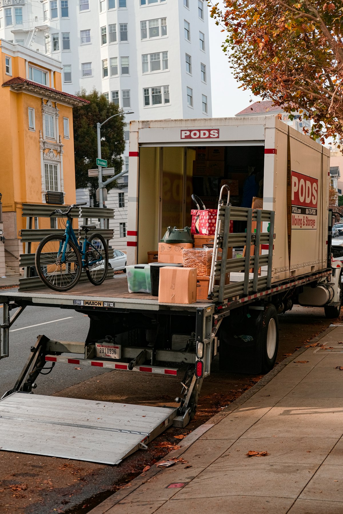 A Homepac Express moving truck loaded and ready on the road